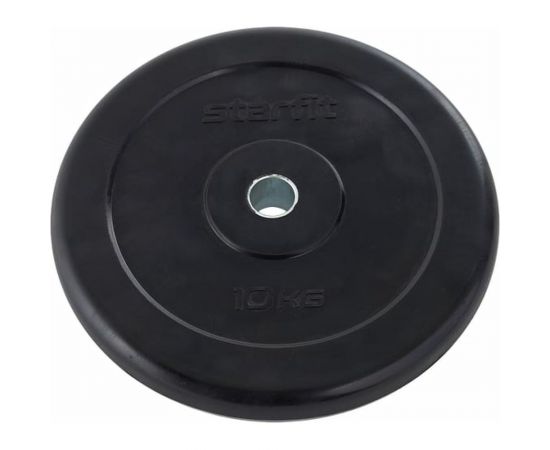 Обрезиненный диск Starfit BB-202 10 кг, d=26 мм, стальная втулка, черный УТ-00018807 