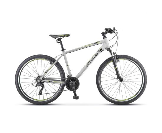 Велосипед STELS navigator-590 k010 v 26"", размер рамы 18"", серый/салатовый, 2021г lu094324 LU089786 