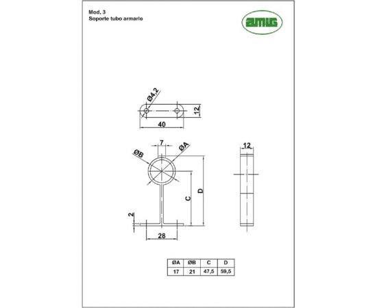 Опора штанги шкафа AMIG позолота 3-16 ORO – изображение 2
