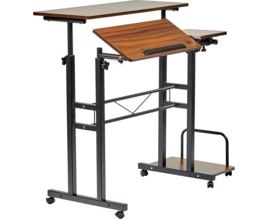 Многофункциональный стол BRADEX Shuttle 80x58x80-130 см, темное дерево, чёрный FR 0690 – изображение 2