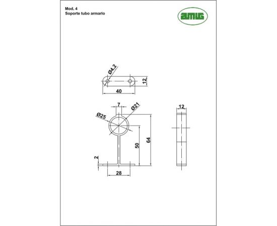 Опора штанги шкафа AMIG серебро 4-20 – изображение 2