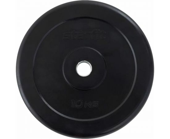 Обрезиненный диск Starfit BB-202 10 кг, d=26 мм, стальная втулка, черный УТ-00018807 – изображение 2