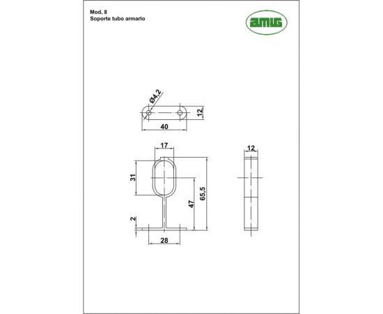 Опора штанги шкафа AMIG позолота 8-30 ORO – изображение 2