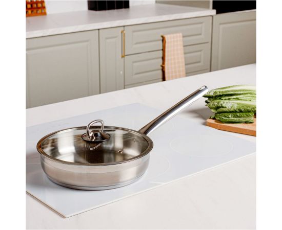 Сковорода Катюша София, нержавеющая сталь, 28 см, стеклянная крышка 29910-280-0 – изображение 2
