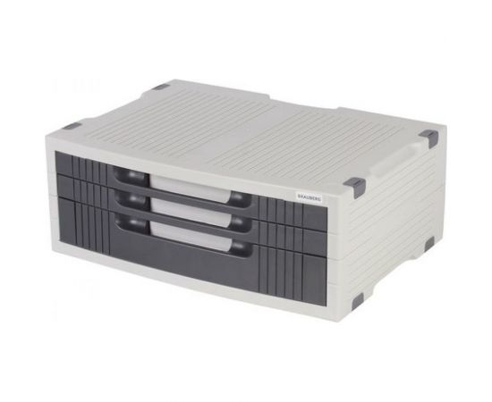 Подставка для принтера или монитора BRAUBERG с 1 полкой и 3 ящиками, 380х275х150 мм 510190 – изображение 3