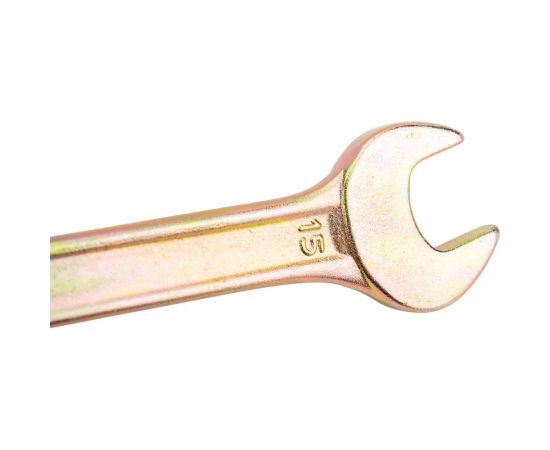 Рожковый ключ, 14x15 мм, желтый цинк СИБРТЕХ 14308 – изображение 3