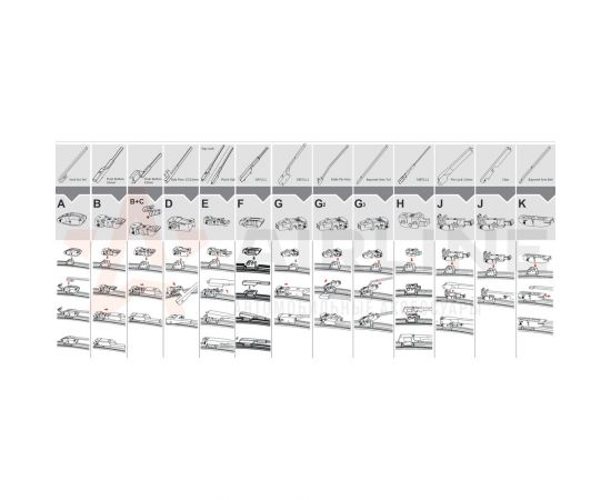 Бескаркасная щетка стеклоочистителя PRO (475 мм, 19"", 10 адаптеров) Airline AWB-BK-475 – изображение 5