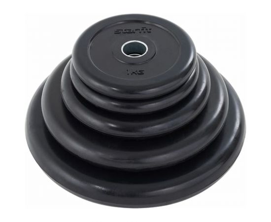 Обрезиненный диск Starfit BB-202 10 кг, d=26 мм, стальная втулка, черный УТ-00018807 – изображение 5