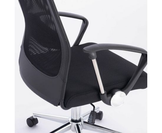 Офисное кресло BRABIX Flight R EX-541, хром, ткань TW, сетка, черное 532517 – изображение 6