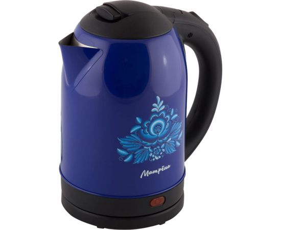Электрический чайник Матрёна MA-005 2,0 л стальной синий гжель 006751 