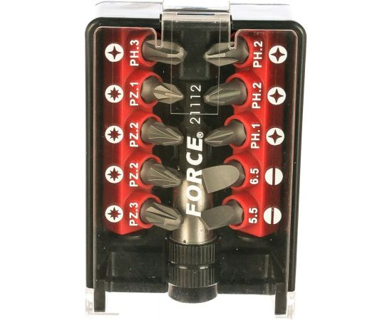 Набор бит 11 шт, в пластиковом кейсе FORCE 21112 