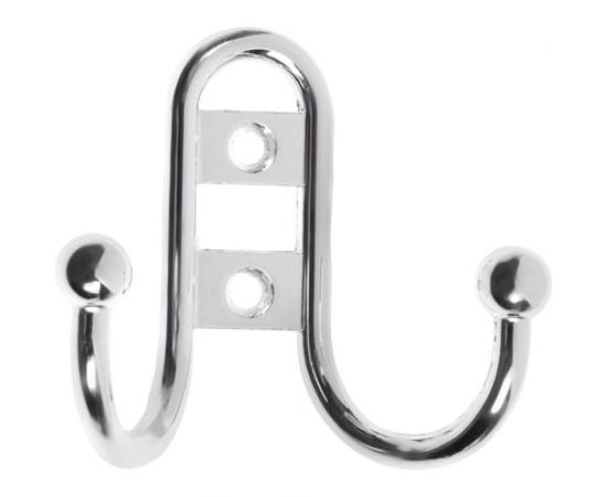 Крючок-вешалка ТУНДРА двухрожковый (арт.220L) LIGHT, цвет хром 4645206 