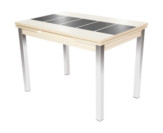 Стол AURORA шанхай каре, кремовый, стекло молочное, рисунок коричневый 100325 