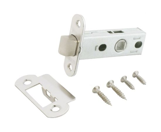 Защелка Аллюр L45-8-R18 SN (матовый никель; овальная торцевая планка 18 мм; без ручек) 11745 