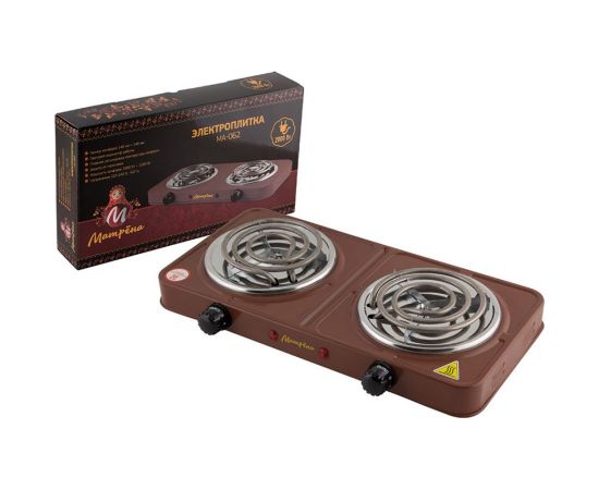 Электроплитка Матрёна МА-062, коричневый, ТЭН, 2 конфорки 006058 