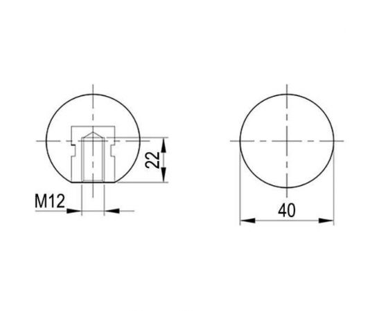Круглая ручка с резьбовой втулкой EMES BTB401222 – изображение 2