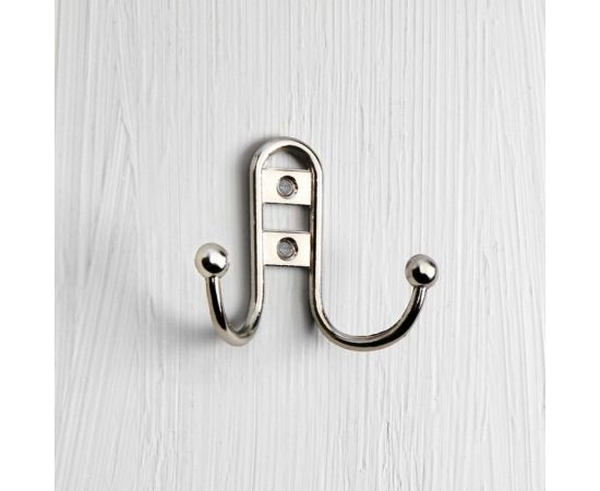 Крючок-вешалка ТУНДРА двухрожковый (арт.220L) LIGHT, цвет хром 4645206 – изображение 2