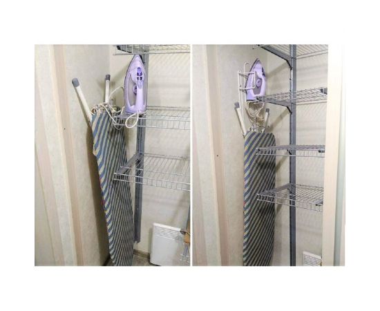 Держатель для утюга и гладильной доски НАЙДИ 490х220х100 мм, белый DU-27 – изображение 2