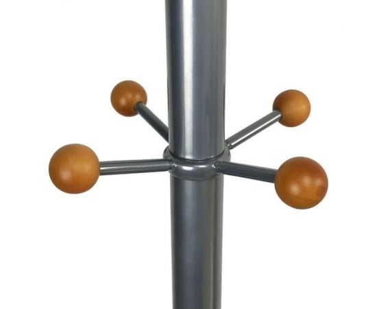 Вешалка-стойка BRABIX CR-8121 металл, 6+4 крючка, цвет серебристый 606437 – изображение 3