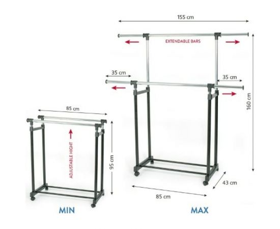 Двойная мобильная стойка Art moon TORONTO для одежды 699225 – изображение 3