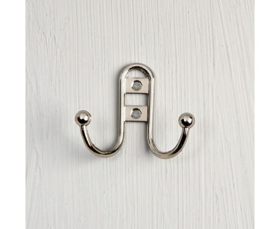 Крючок-вешалка ТУНДРА двухрожковый (арт.220L) LIGHT, цвет хром 4645206 – изображение 4