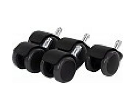 Колеса ролики для кресла BRABIX прорезиненные, комплект, 5 шт, шток d11 мм, черные, в коробе 532009 – изображение 4
