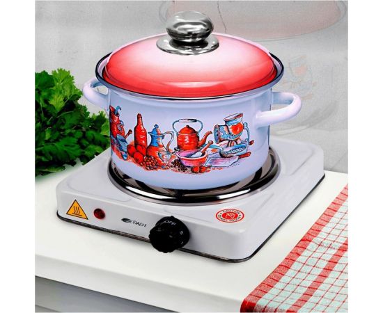 Одноконфорочная электроплитка СОКОЛ 1.0 кВт/220В/50Гц, закрытый ТЭН 70-0101 – изображение 6