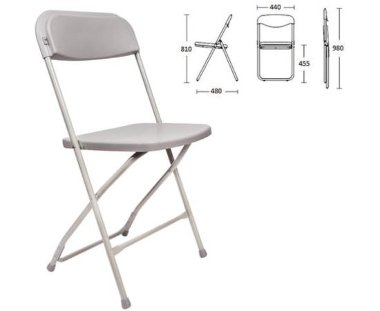 Складной стул для дома и офиса BRABIX Golf CF-002 серый каркас, пластик серый, 531564 – изображение 7