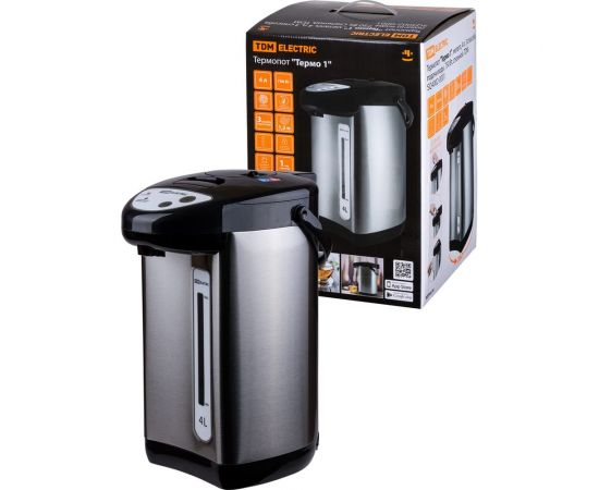 Термопот TDM Термо 1 металл, 4 л, 3 способа подачи воды, 750 Вт, стальной SQ4002-0001 