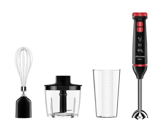 Блендер Аксинья КС-307В черный с красным, 1000 Вт, нож из нержавеющей стали 0R-00005178 