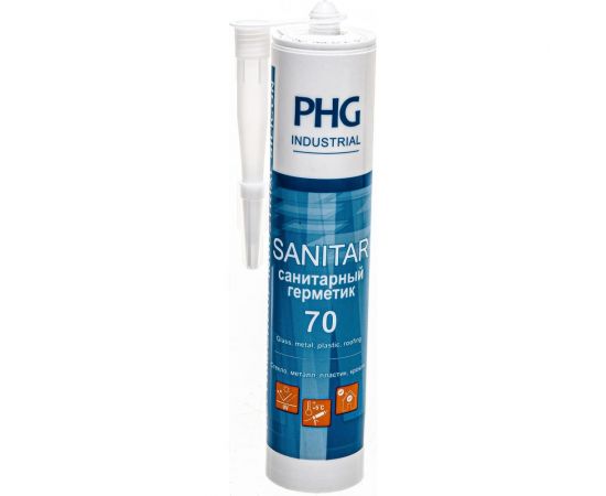 Силиконовый санитарный герметик PHG Industrial Sanitar прозрачный 280 ml 448749 