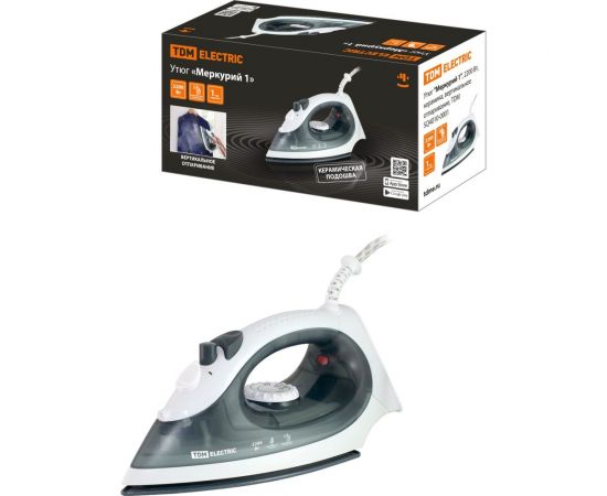 Утюг TDM Меркурий 1, 2200 Вт, керамика, вертикальное отпаривание SQ4010-0001 
