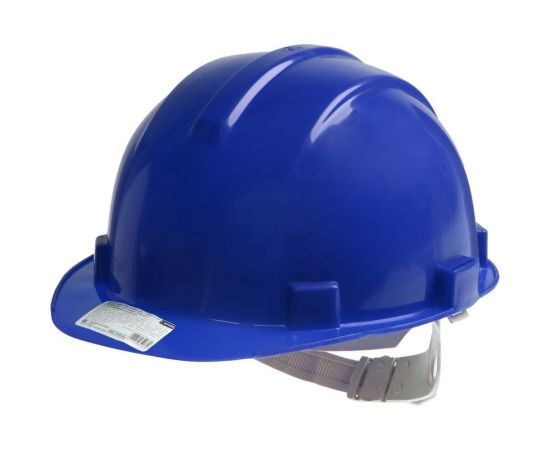 Защитная каска для строительно-монтажных работ ТУНДРА с пластиковым оголовьем, синяя 4985137 
