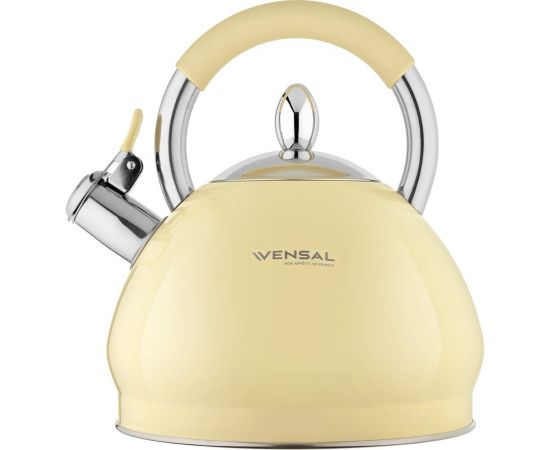 Чайник со свистком VENSAL Vanille 3.0 л, ручка из нержавеющей стали и силикона VS3005 