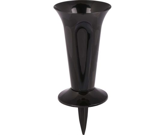 Ваза ЗПИ Альтернатива под срезку диаметр 129мм, высота 320мм с колышком черный М7551 