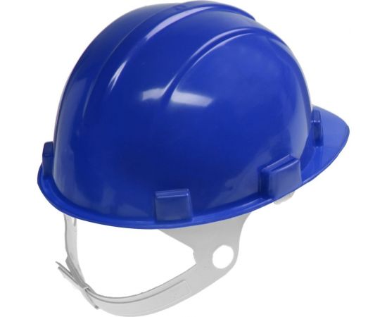 Защитная каска для строительно-монтажных работ ТУНДРА с пластиковым оголовьем, синяя 4985137 – изображение 2