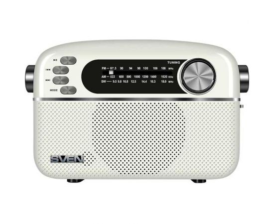 Радиоприёмник SVEN АС SRP-505 белый, 3 Вт, Bluetooth, FM/AM/SW, USB, microSD, AUX, встроенный аккумулятор SV-020439 – изображение 2