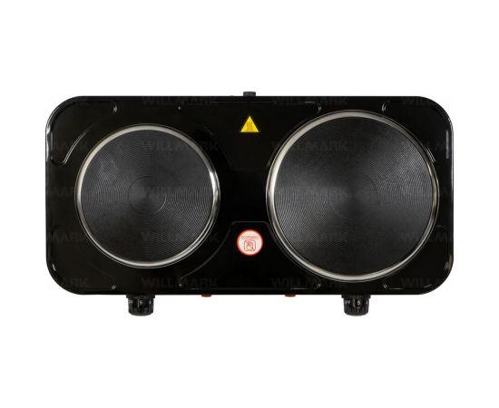 Электрическая плита WILLMARK 1000 Вт, 1500 Вт, корпус из нержавеющей стали, черный НS-215 2000609 – изображение 2