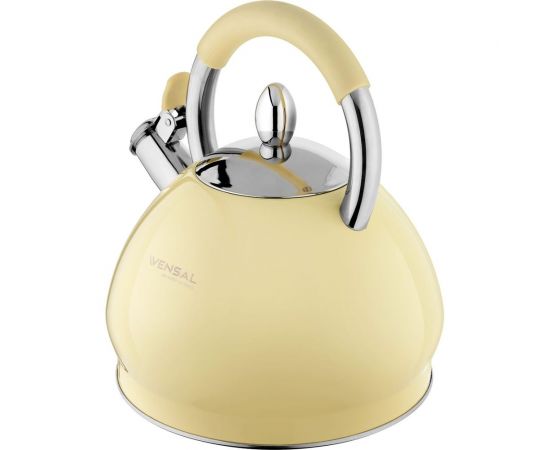 Чайник со свистком VENSAL Vanille 3.0 л, ручка из нержавеющей стали и силикона VS3005 – изображение 3