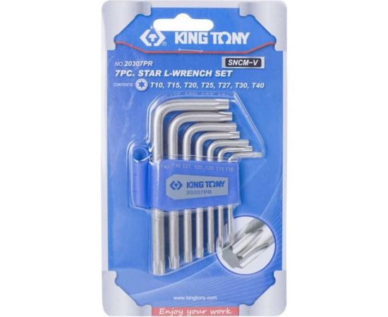 Набор Г-образных ключей (TORX, T10-T40, 7 предметов) KING TONY 20307PR – изображение 3