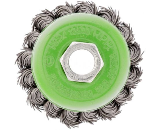 Щетка чашка (65 мм; М14; крученая проволока 0.5 мм) для УШМ СИБРТЕХ 746207 – изображение 3