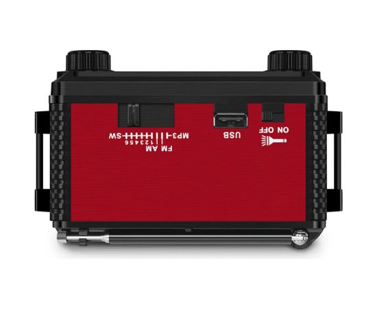 Радиоприёмник SVEN АС SRP-355 красный, 3 Вт, FM/AM/SW, USB, SD/microSD, фонарь, встроенный аккумулятор SV-017132 – изображение 4