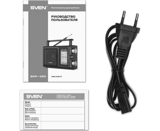 Радиоприёмник SVEN АС SRP-450 черный, 3 Вт, FM/AM/SW SV-017149 – изображение 6