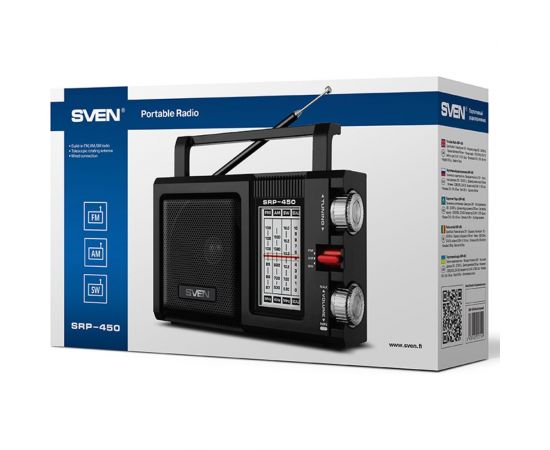 Радиоприёмник SVEN АС SRP-450 черный, 3 Вт, FM/AM/SW SV-017149 – изображение 7