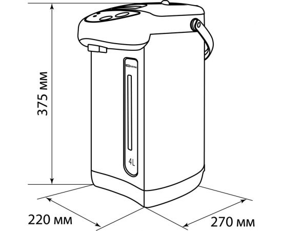 Термопот TDM Термо 1 металл, 4 л, 3 способа подачи воды, 750 Вт, стальной SQ4002-0001 – изображение 8