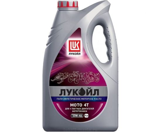 Моторное масло полусинтетическое МОТО 4Т SAE 10W40, SL, 4 л Лукойл 1595328 