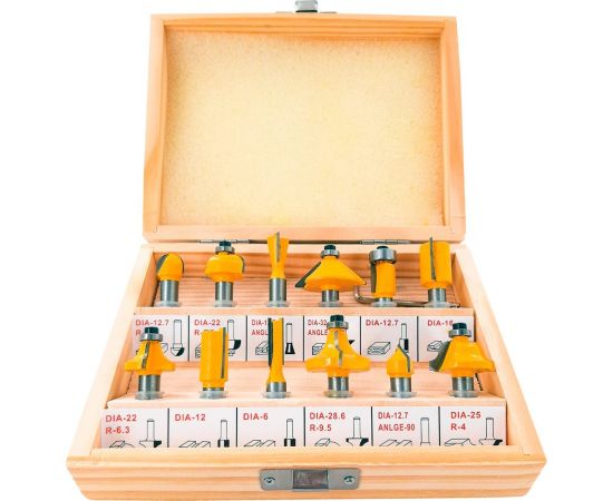 Набор фрез 12 шт, хв. s=12 мм 300.002 Deltatools 06-4863 