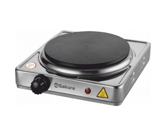 Электрическая плитка Sakura ПЭ-09Н 1500 Вт, 185 мм, 1 конфорка/диск, нержавеющая сталь РТ-00069381 