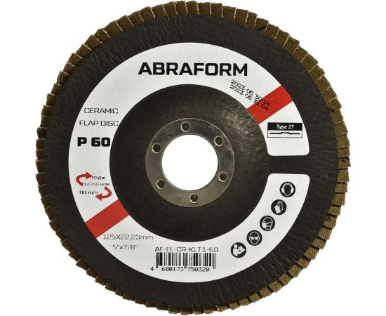 Круг лепестковый FlapLine CR, 125 мм, P60, прямой ABRAFORM AF-FL-CR-KLT1-60 