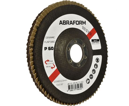 Круг лепестковый FlapLine CR, 125 мм, P60, прямой ABRAFORM AF-FL-CR-KLT1-60 – изображение 2